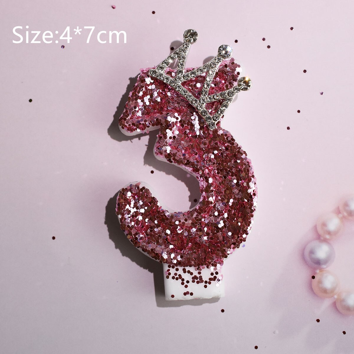 Yellow Pink Candle Sequins Shiny Crown Number 0-9 Cake Topper Insert For Girl Birthday Party Dessert Table Wedding Day: Burgundy