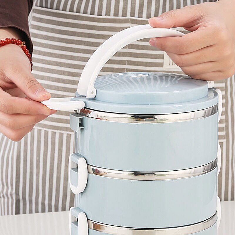 Jolie boîte à lunch japonaise pour enfants, récipient alimentaire portable en acier inoxydable, boîte à bento de cuisine étanche, boîte à lunch chauffée
