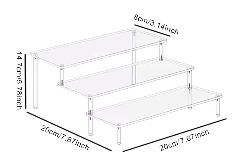 1 Set Display Stand Rack Oogschaduw Parfum Organizer Dozen Transparant Meerlaags Acryl Opbergrekken Desktop Cosmetica Plank: Rood