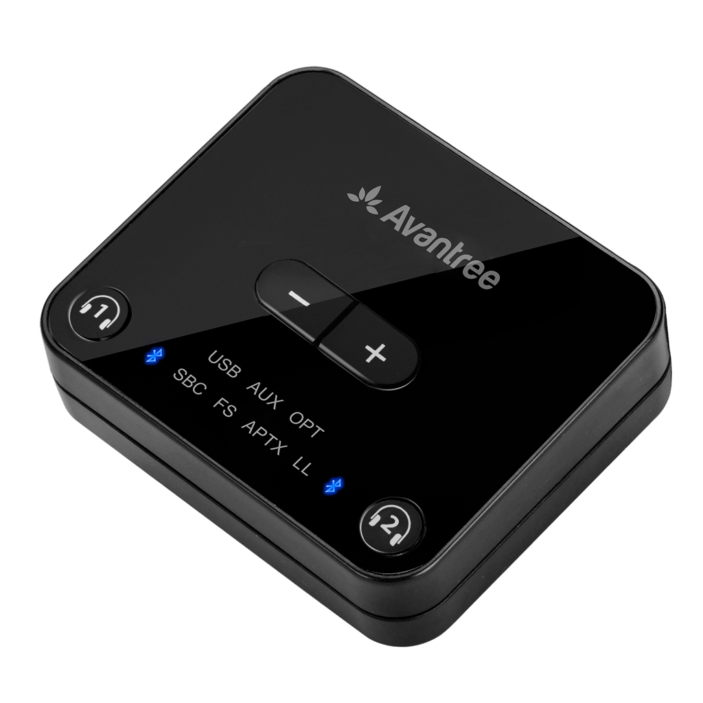 Avantree-transmisor Audikast Plus con Bluetooth 5,0, adaptador de Audio inalámbrico de baja latencia aptX para TV y PC con Control de volumen