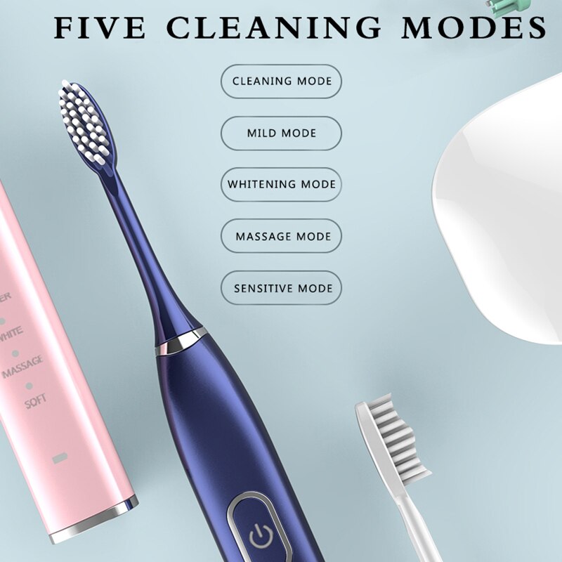 Ultrasonic Sonic Electric Toothbrush Powerful Tooth Brush USB Rechargeable Adult Electronic Washable Whitening Teeth Brush