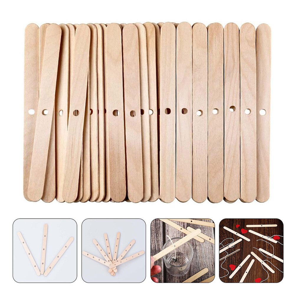 100Pcs Houten Kaars Lont Houders Diy Kaars Lont Bars Voor Kaarsen Maken