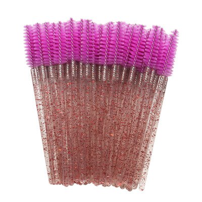 50 Stks/pak Crystal Wimper Make-Up Kwasten Nylon Handvat Mascara Wands Wegwerp Wimper Wenkbrauw Extensions Tools Goede Set: 11