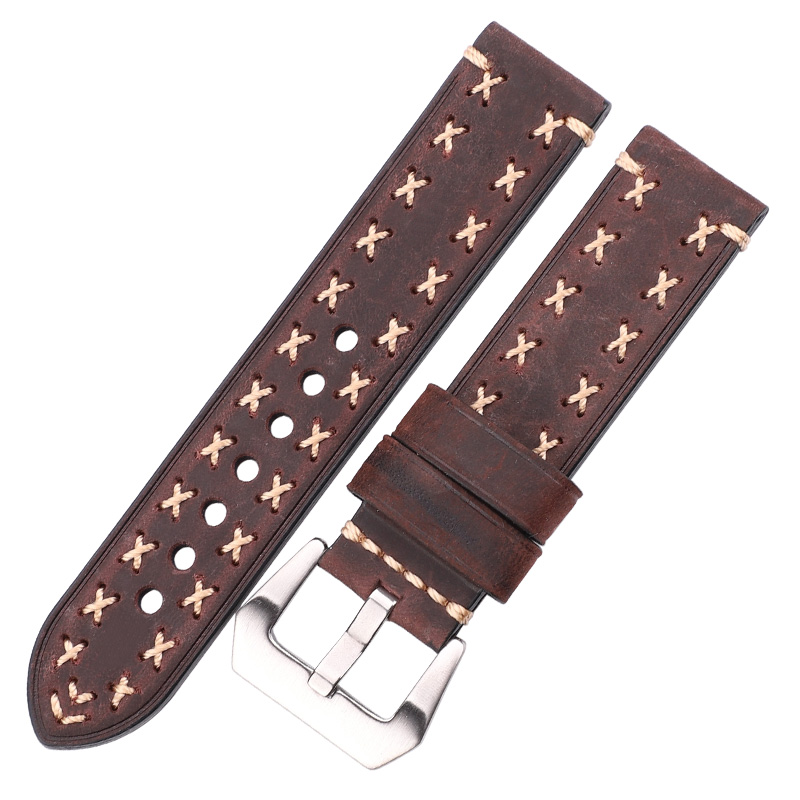 Bracelet De Montre En Lézard Véritable Marron - Largeur 12 Mm, Longueur 17 Cm - Vintage, Fait Main En France