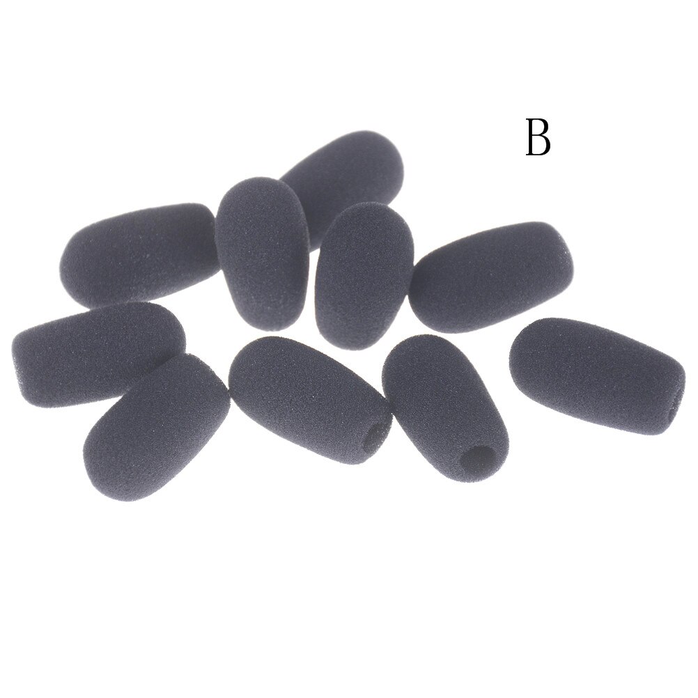 10PCS Microphone Headset Grill Windscreen Sponge Foam Black Mic Cover