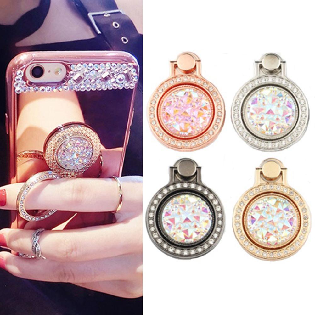 Funda con diamantes de imitación para iphone 5S, funda trasera con espejo para iPhone X, 8, 6, 6S, 7 Plus, XR, XS, Max, soporte para dedo
