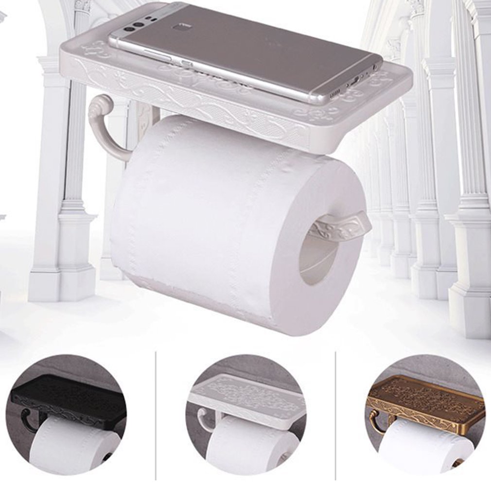 Space Aluminum Antique Paper Towel Rack Toilet Paper Holder Wall-mounted Bracket Hanging Bathroom Shelf Bathroom Accessories