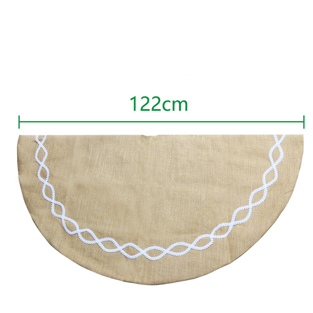 120/122cm juletræ nederdel snefnug plaid mønster træ forklæde rundt tæppe xmas gulv matornaments base hjem fest dekoration: Fluorescensgul