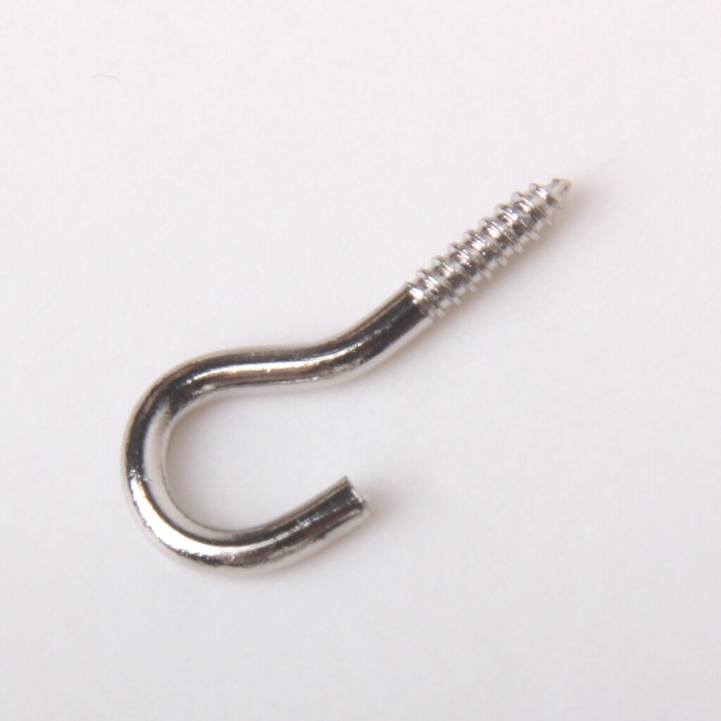 50 Uds. Tornillo de hierro corchete gancho de Metal plateado uso en el hogar Oficina lugar de trabajo pequeños Mini alfileres con ojetes ganchos ojales