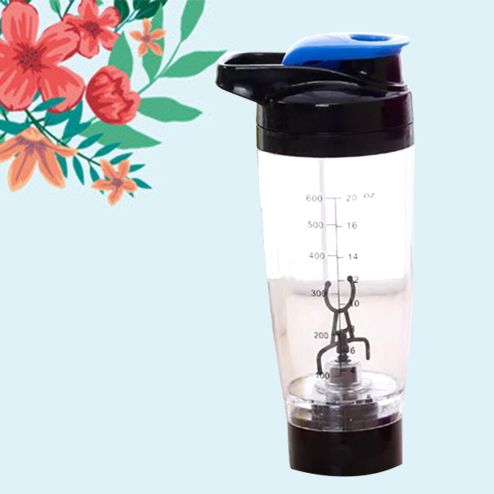 1 Pc Protein Shaker Bottle Vortex Mixer Battery Operated 600ml Automatic Portable Stirring Shaker: Blue 1