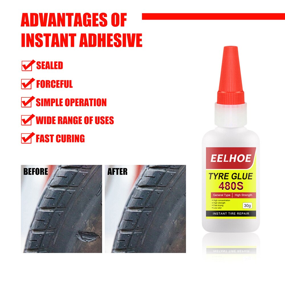 30g/50g Multi-Purpose Car Rubber Repair Tire Glue Tyre Shoes Repair Adhesive Gel Super Glue Sealer Window Seal Tire Repair Glue