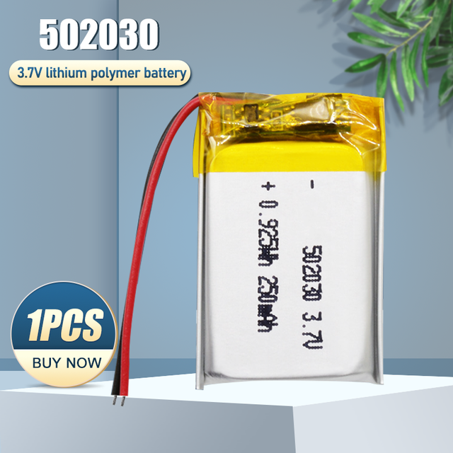 502030 052030 3.7V 200Mah Lithium Polymer Oplaadbare Batterij Voor MP3 MP4 Led Licht Bluetooth Headset Speaker Li-po Li Ion Mobiele: 1PCS