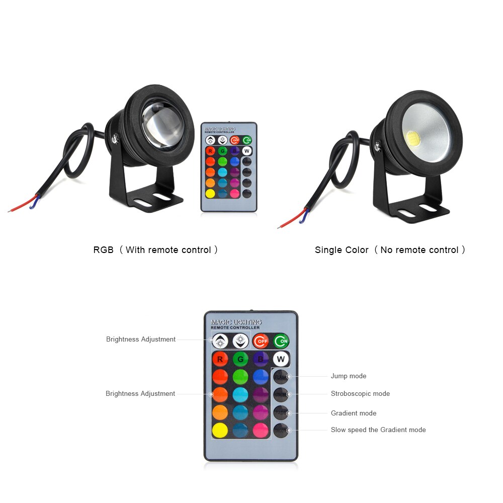 10w led zwembadspots,  ip65 onderwater aquariumlampen, 12v fonteinen, vijververlichting, rgb/wit/warm wit