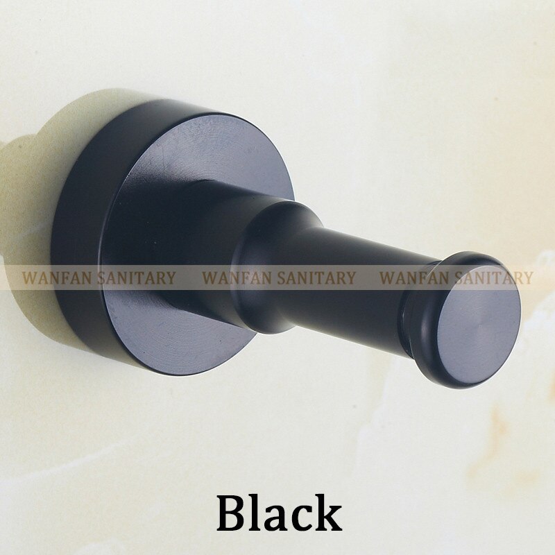 10 kleuren ruimte aluminium multi-color diy handdoek muur haak spijker badkamer keuken kleding sleutel kapstok tas hanger houder hj -0726: Zwart