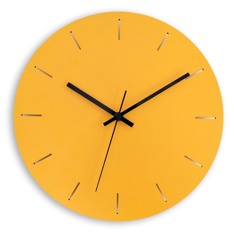 nordisch Große Wanduhr Zauberstab Uhr Holz Moderne Wohnzimmer Schlafzimmer Stille Gelb Uhren Büro Küche Pendule Wandbild Dekor Saat: Stil 2 / 12Zoll (30.5CM )