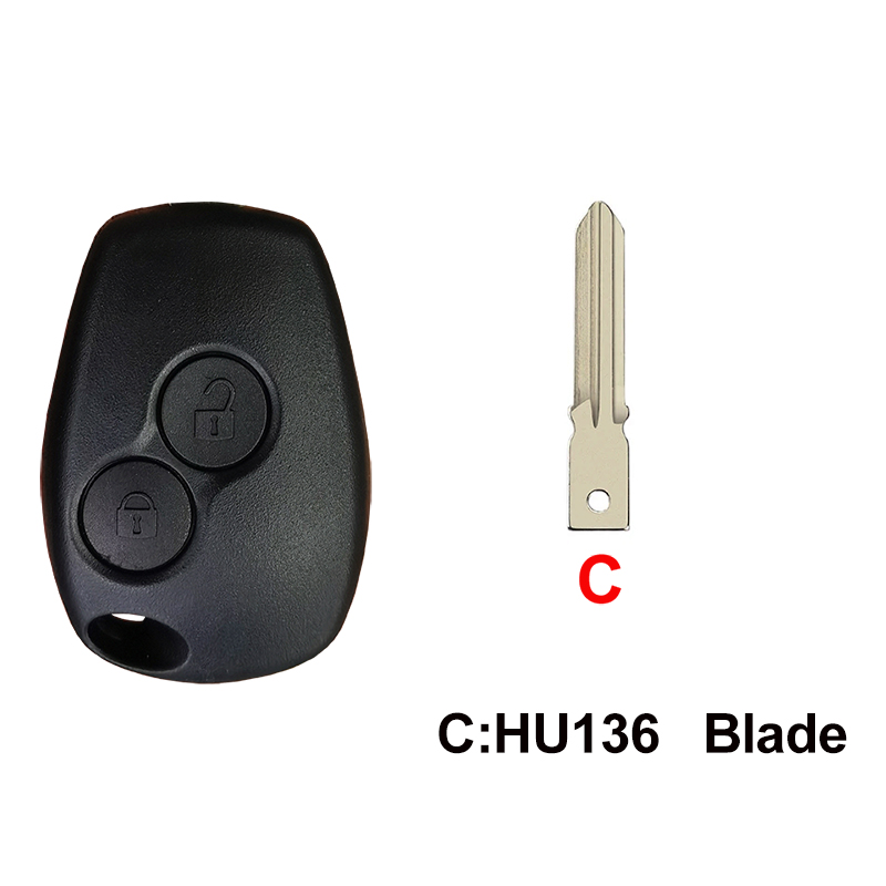 YOCASTY carcasa para llave remota para Renault Clio Modus Kangoo Master Vauxhall Trafic Twingo Movano Vivaro Primastar Logan Sandero: Gris / 2 Botones