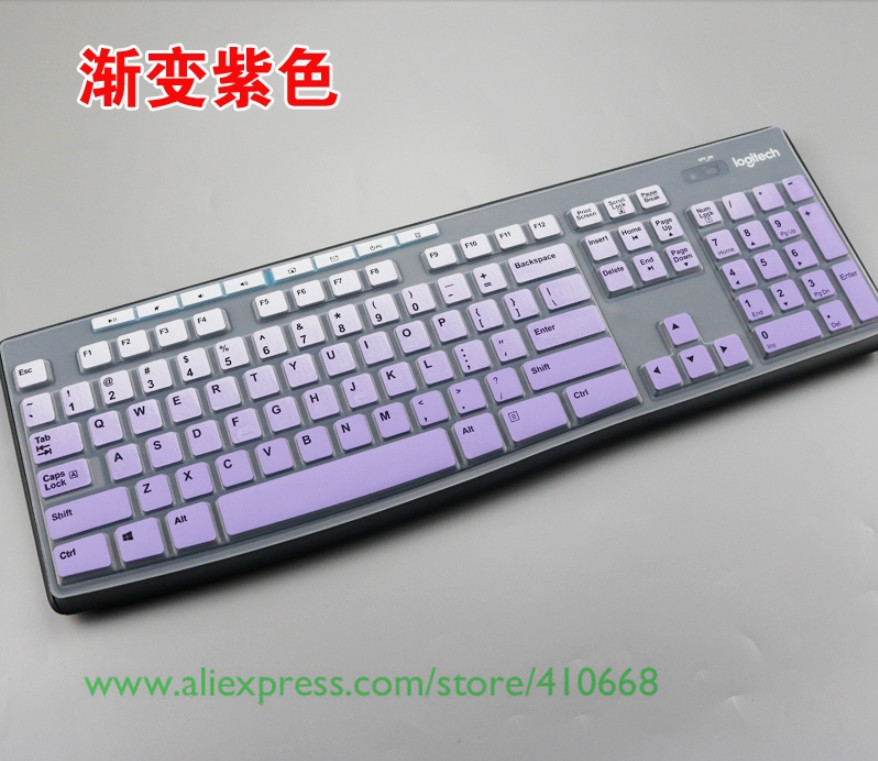 For Logitech Mk200 Mk260 Mk270 Mk275 K200 K260 K270 K275 Silicone Dustproof Mechanical Desktop PC Keyboard Cover Protector Film: Gradual purple