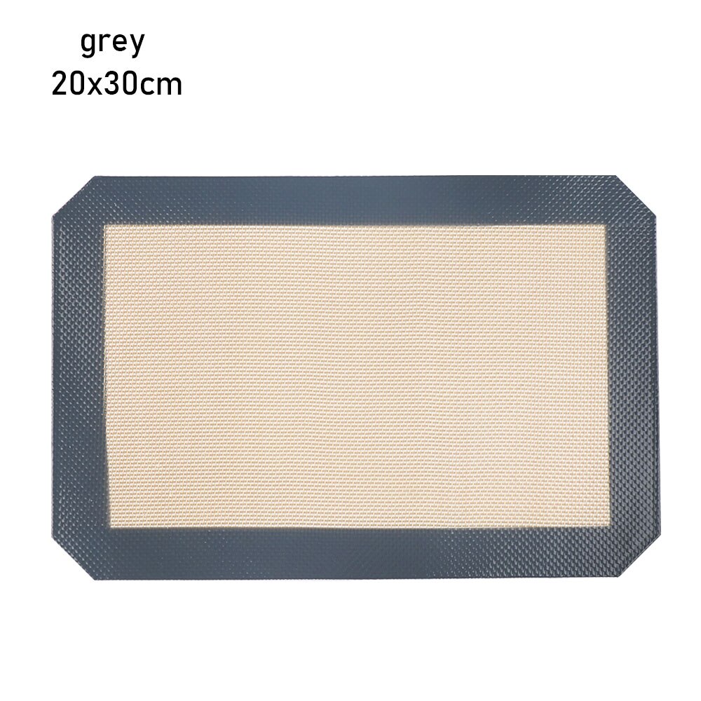 DIY Baking Pastry Silicone Mat For Cookie Bread Biscuits Puff Nonstick Baking Heat Resistant Mat Oven Sheet Liner Kitchen Tools: 20x30cm	grey