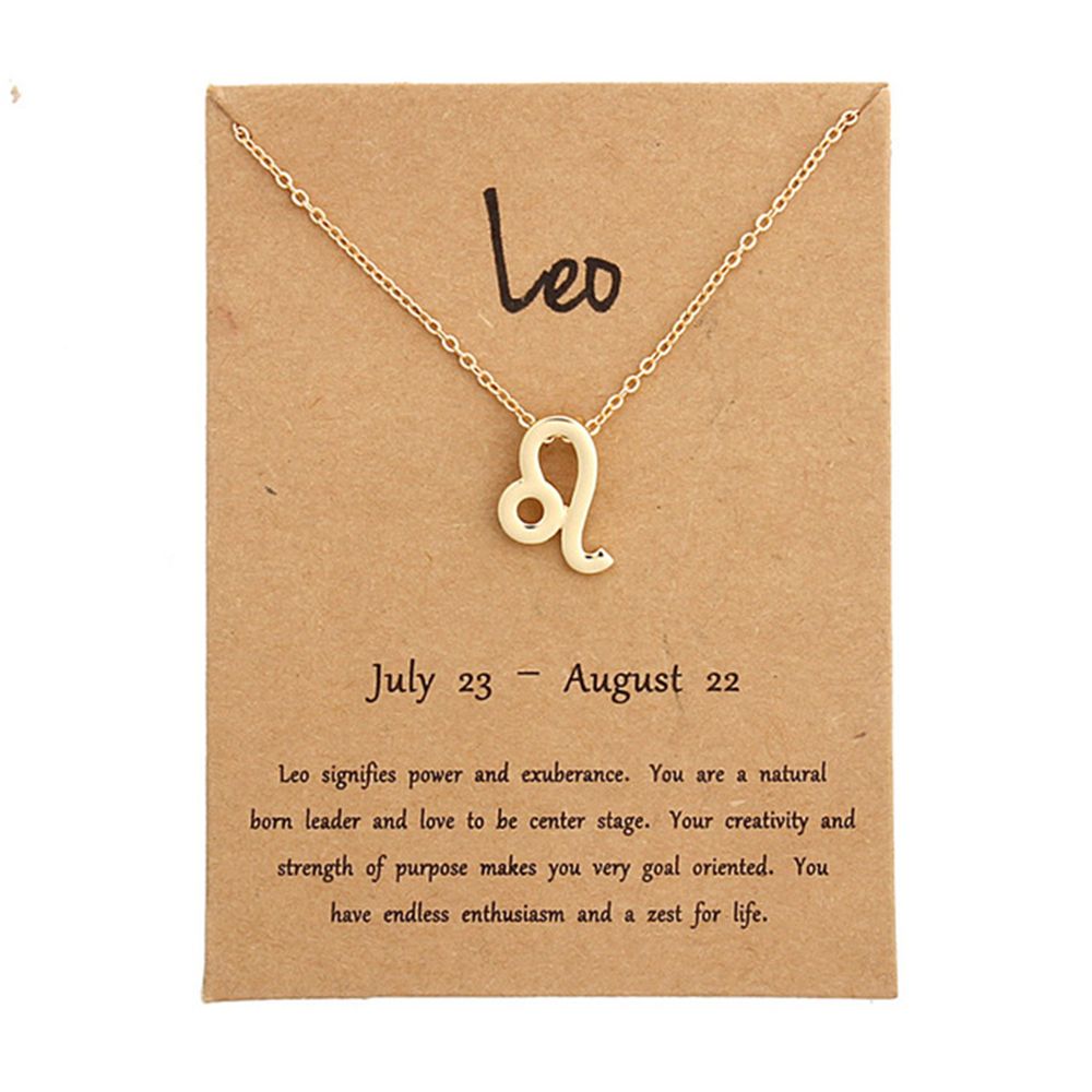 12 Constellation Pendant Necklace Zodiac Sign Necklace Birthday Message Card for Women Girl Jewelry Arrivals