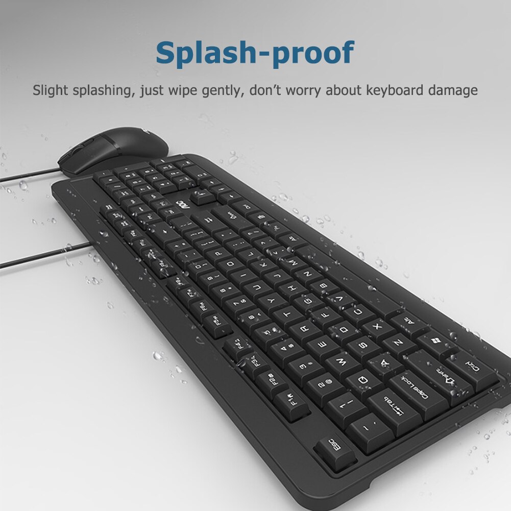 KM131/151 USB Wired 104 Keys Keyboard 3 Buttons Laptop Computer Ergonomic Mice Silent 1000 DPI Mouse Computer PC Combo