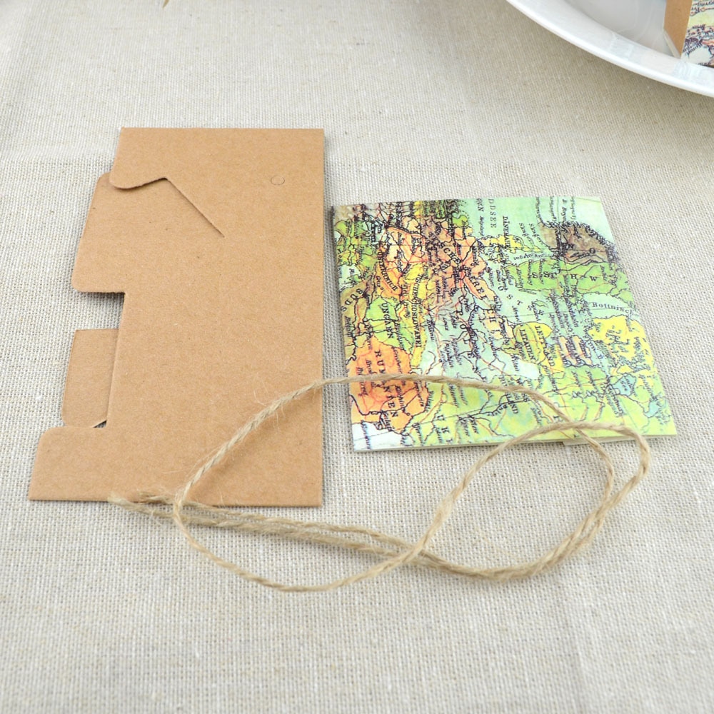 10pcs Office Desk Storage Box Map Pattern Paper Box Desktop Stationery Organizer Holder Office School Supplies