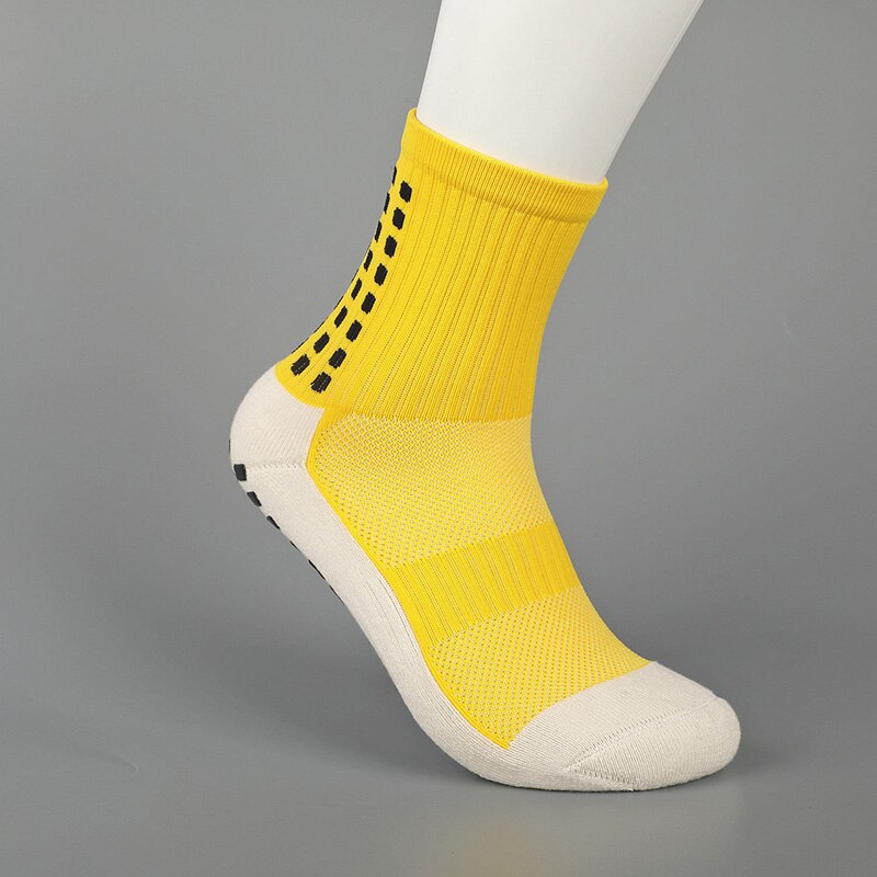 Men Non-slip Soccer Socks Soft Breathable Thickened Sports Running Cycling Socks Hiking Women Soccer Socks: yellow