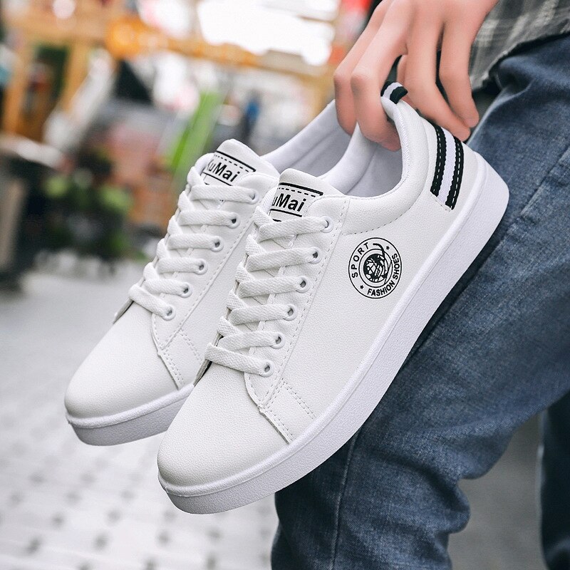 hommes chaussures automne Winte décontracté en cuir chaussures plates à lacets bas haut blanc homme baskets tenis masculino adulto chaussures NanX54: 2 / 42