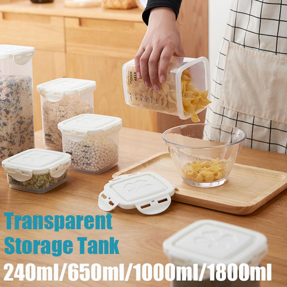 Kitchen Storage Organizer Transparent Moisture-Proof And Fresh-Keeping Sealed Storage Tank Box Useful Food Container