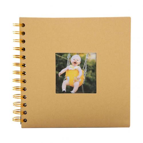 Baby Growth Moment Record Family Memory DIY Photo Album 20-Page Scrapbook Record Family Memory DIY Photo Album Photo Album: Cowhide Color