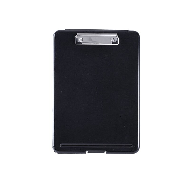 A4 Multifunctional Wordpad File Folder Writing Board Clip with Pen Slot Desktop Organizer Storage Box Stationery: black