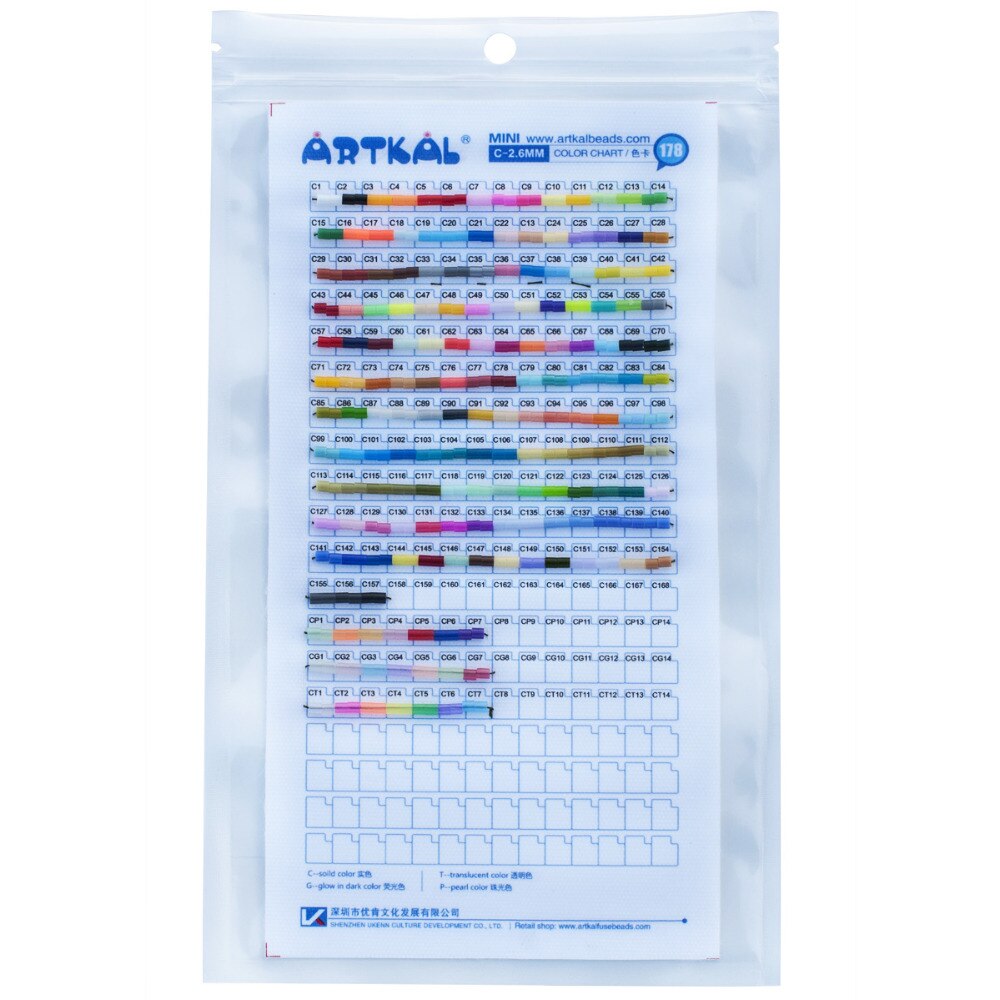 Artkal perler fysisk farvekort