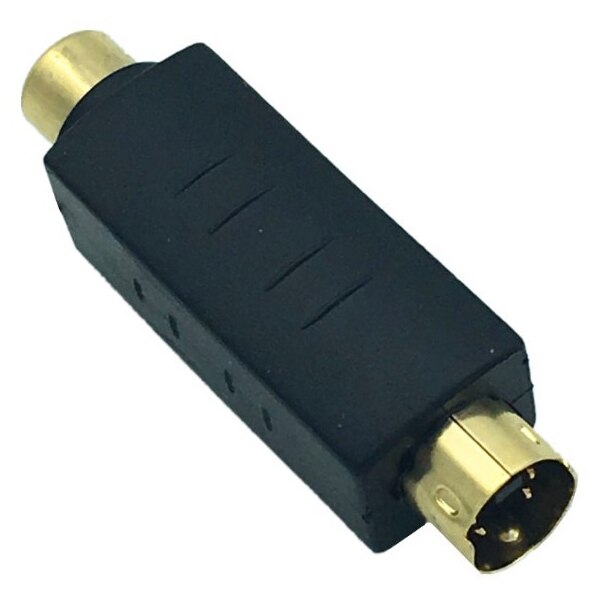 S-Video Male to RCA Female Composite Video Adapter Plug Converter, Mini Din 4 PIN Coupler Extension Connector Adapter