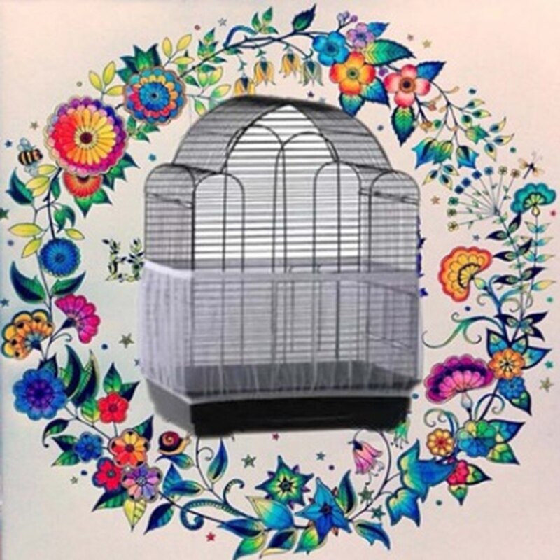 Red de malla para loro jaula para pájaros red de aire de fácil limpieza, atrapa semillas, Red de jaula para pájaros, cubierta de malla para jaula de pájaros, mosquitera de gasa