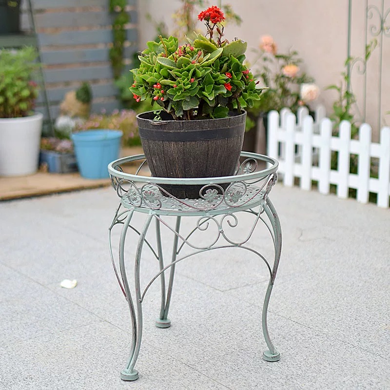 Estante para macetas de metal resistente: soporte para plantas de interior/exterior | Estantes ajustables y resistentes al óxido para jardín, patio y decoración del hogar