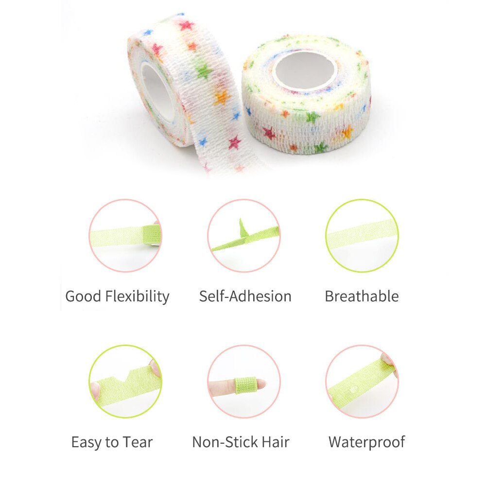 1 Roll Self Adherent Cohesive Wrap Bandage Non-Woven Bandage Calluses-Proof Breathable 1.0 Inch x 5 Yards for School Students