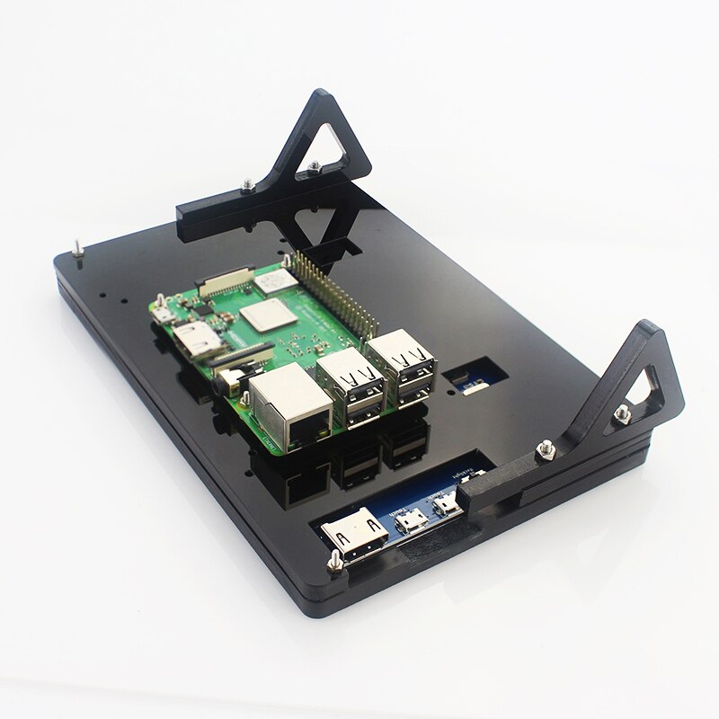 S ROBOT 7-inch LCD Display Touchscreen Housing Stand for Raspberry Pi 4 / 3B + / 3B Acrylic Stand 1024 * 600 RPI172