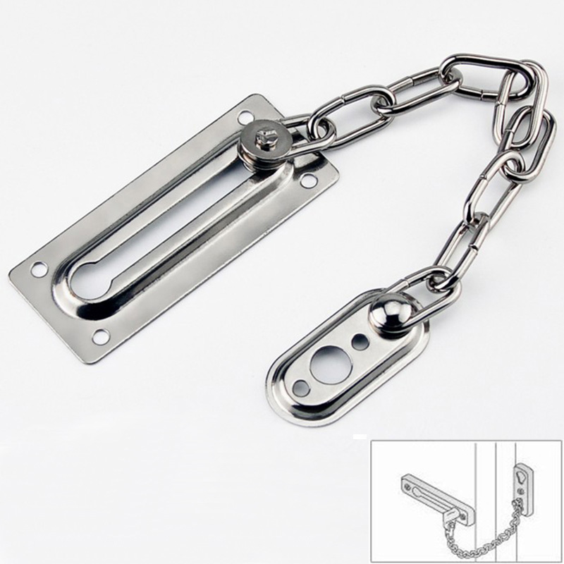 Sliding Door Lock Chrome Door Lock Chain Bolt Safety Chain Hotel Office Security Chain Gate Ca Security Guard Accessories