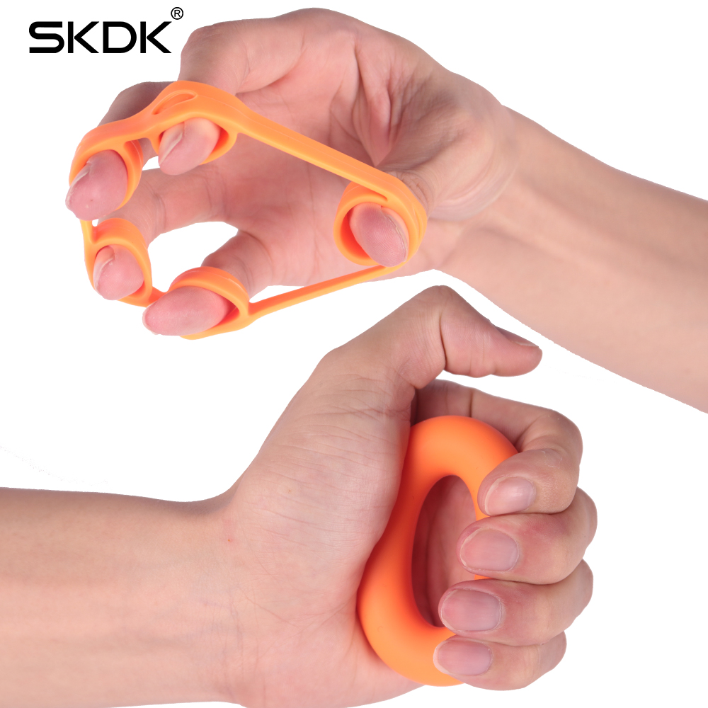 SKDK 1Set Silicone Hand Gripping Ring Finger Strength Trainer Exerciser Workout Gym Fitness Finger Expand Gripper