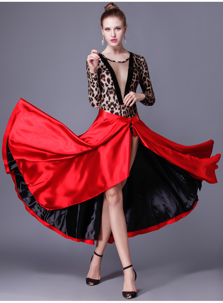 Neue Stle Spanisch tanzen Felsen Femal Schwarz verrotten Latein tanzen kleid Paso Doble Felsen Mantel Tanzkleid Frau Leistung tanzen Felsen