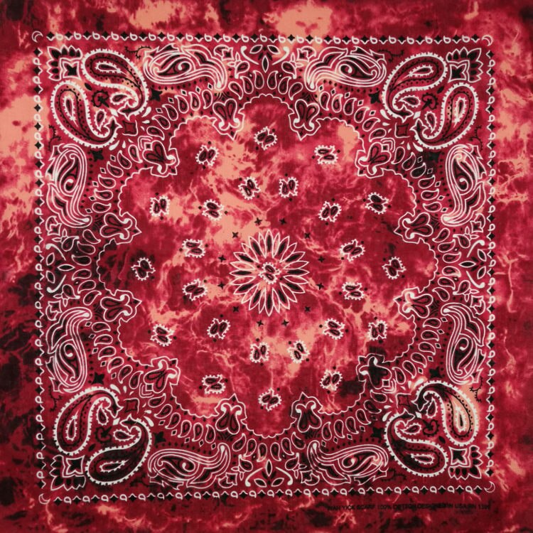Paisley mønster bandana multifunktionel hip-hop unisex halstørklæde hovedbeklædning / hårbånd tørklæde hals håndled wrap bandtøj til mænd: Rød