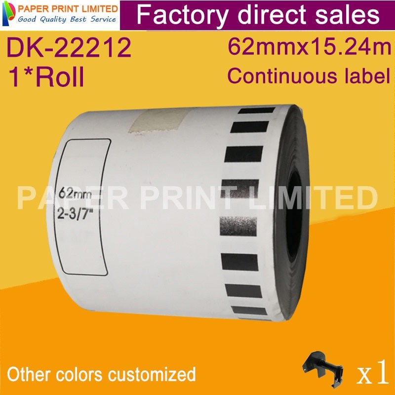 1 x Rollen Bruder dk-22212 dk22212 dk-2212 dk 2212 DK KONTINUIERLICHE ETIKETTEN WEIß Film 62mm x 15,24 m