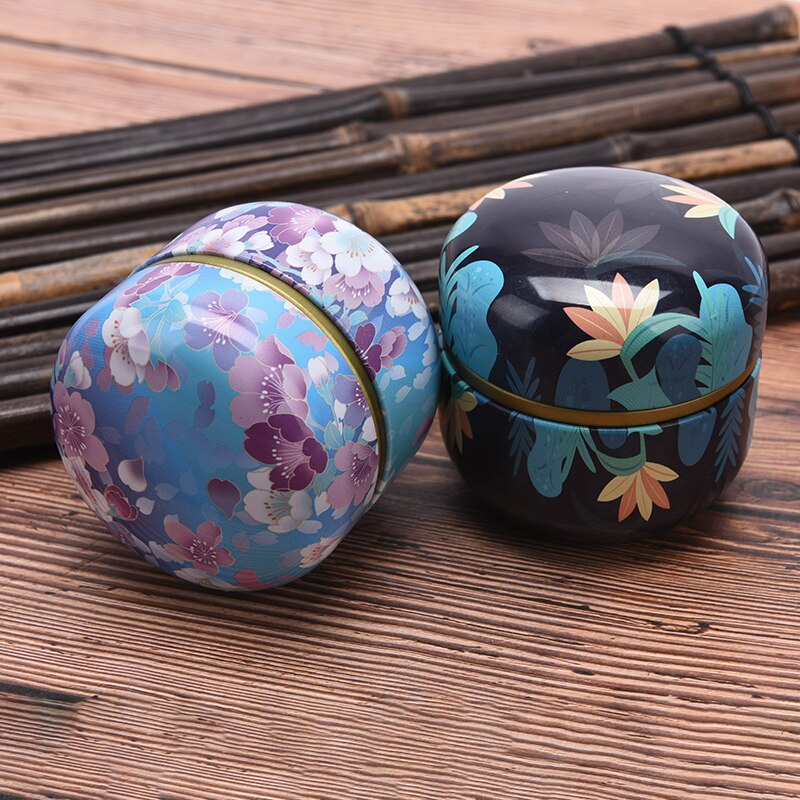 1pc Tea Containers Herbal Cans Candy Snacks Small Round Cans Mini Portable Tinplate Cans Packing Box