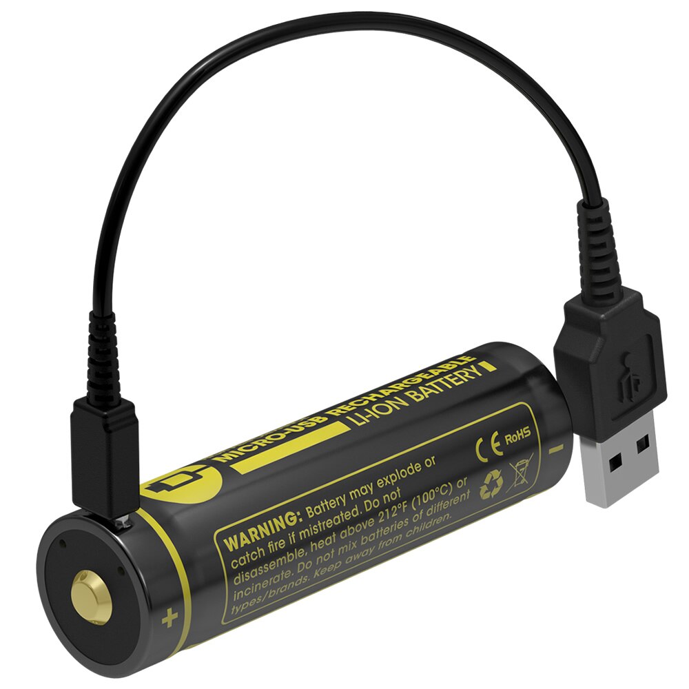 NITECORE NL1834R 3400mAh Micro-USB Rechargeable Li-ion Battery 12.24Wh 3.6V Rechargeable18650 Battery for Nitecore Flashlight