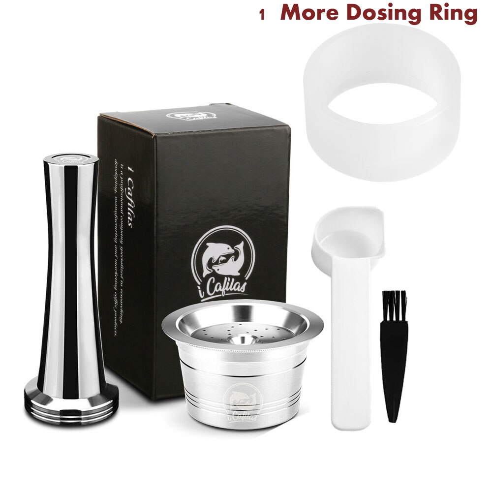Herbruikbare Koffie Filters Compatibel Voor Caffitaly Tchibo Cafissimo Hervulbare Rvs Koffie Capsule Pod Withtamper Lepel: 1Cup 1Tamper 1Ring