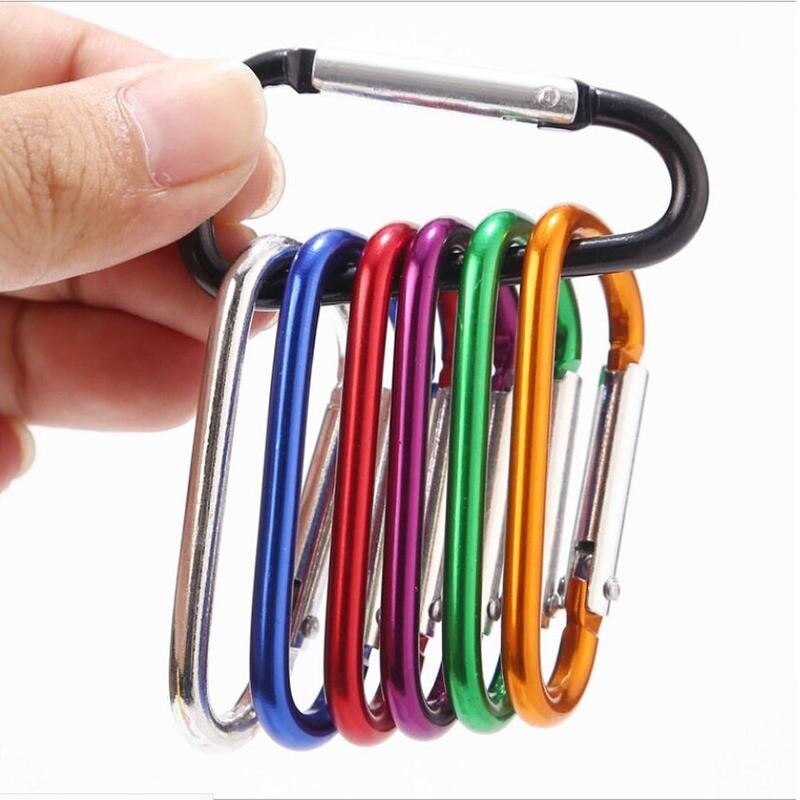 3pcs D Clip Carabiner Snap Spring Clasp Hook Keyring Carabiner Snap Small Hook Carabina Locking Clip Keyring Karabiner Camp I7G5