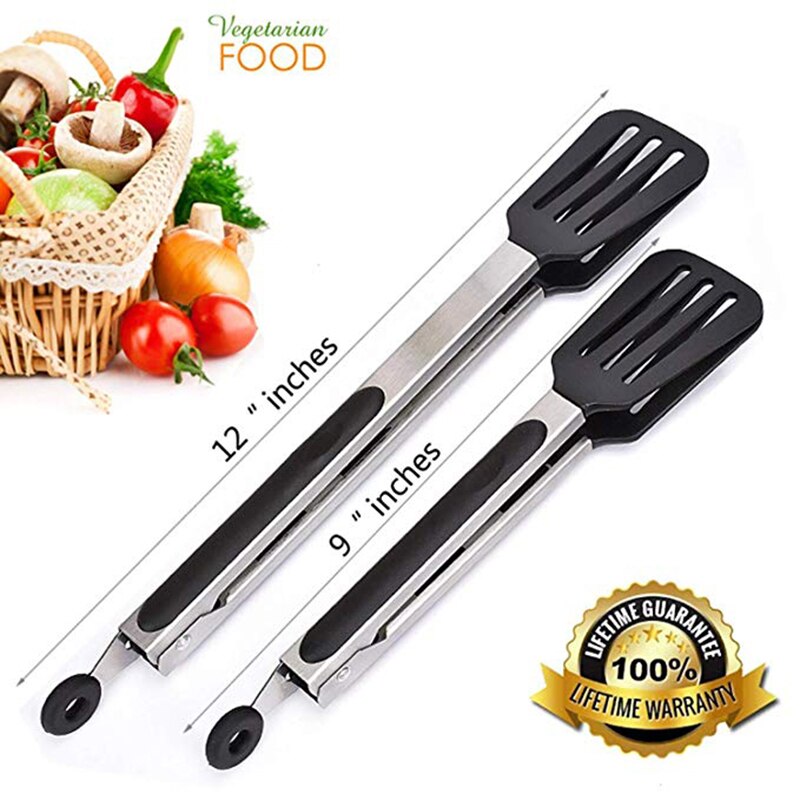 9 "/12" Multifunctional Silicone Food Clip Steak Clip Food Clip Black Fried Steak In Family Kitchen Food Clip Bread Clip