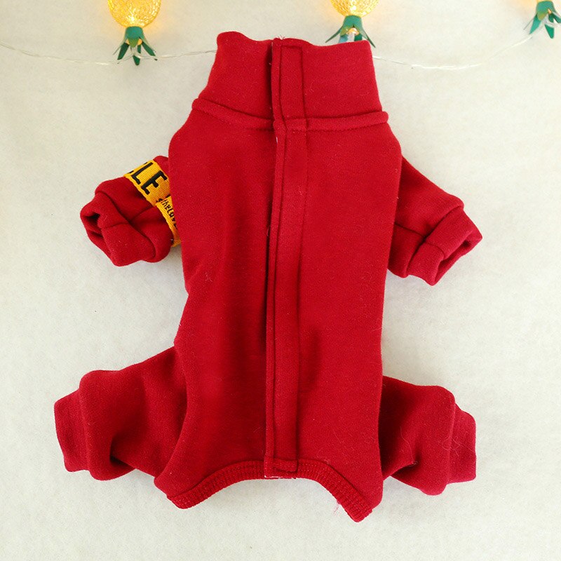 Winter Hund Overall für Hunde Yorkshire Terrier Shih Tzu Overalls Welpen Haustier Kleidung Pyjamas Kleidung combinaison pantalon femme: Red / XL