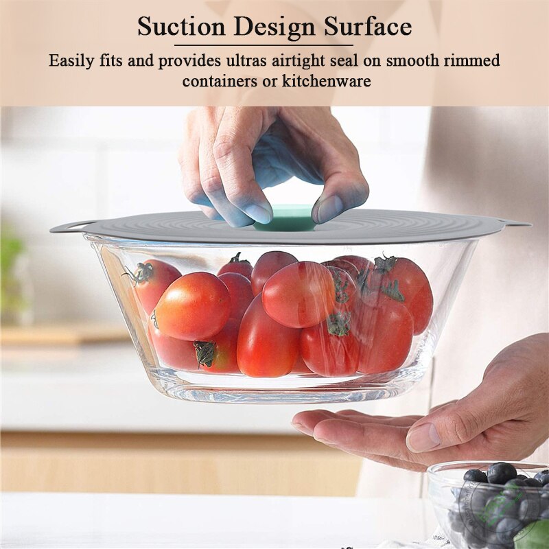 Couvercle de casserole en Silicone résistant à la chaleur, couvercle de micro-ondes, scellé sous vide, extensible, bol d'emballage alimentaire, boîte de Pot, couvercle, ustensiles de cuisine