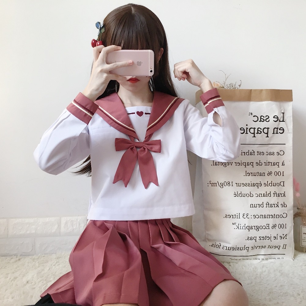 Girls Japanese school uniform skirt JK uniform Class uniforms Sailor suit College wind Suit Female Students uniforms