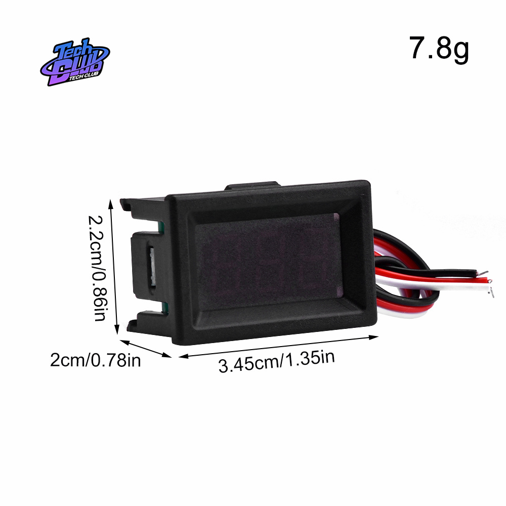 Mini 0.36 pouces DC0-30V 3 bits numérique rouge panneau d'affichage LED compteur de tension voltmètre testeur 3 câbles pour outils de véhicule à moteur de voiture